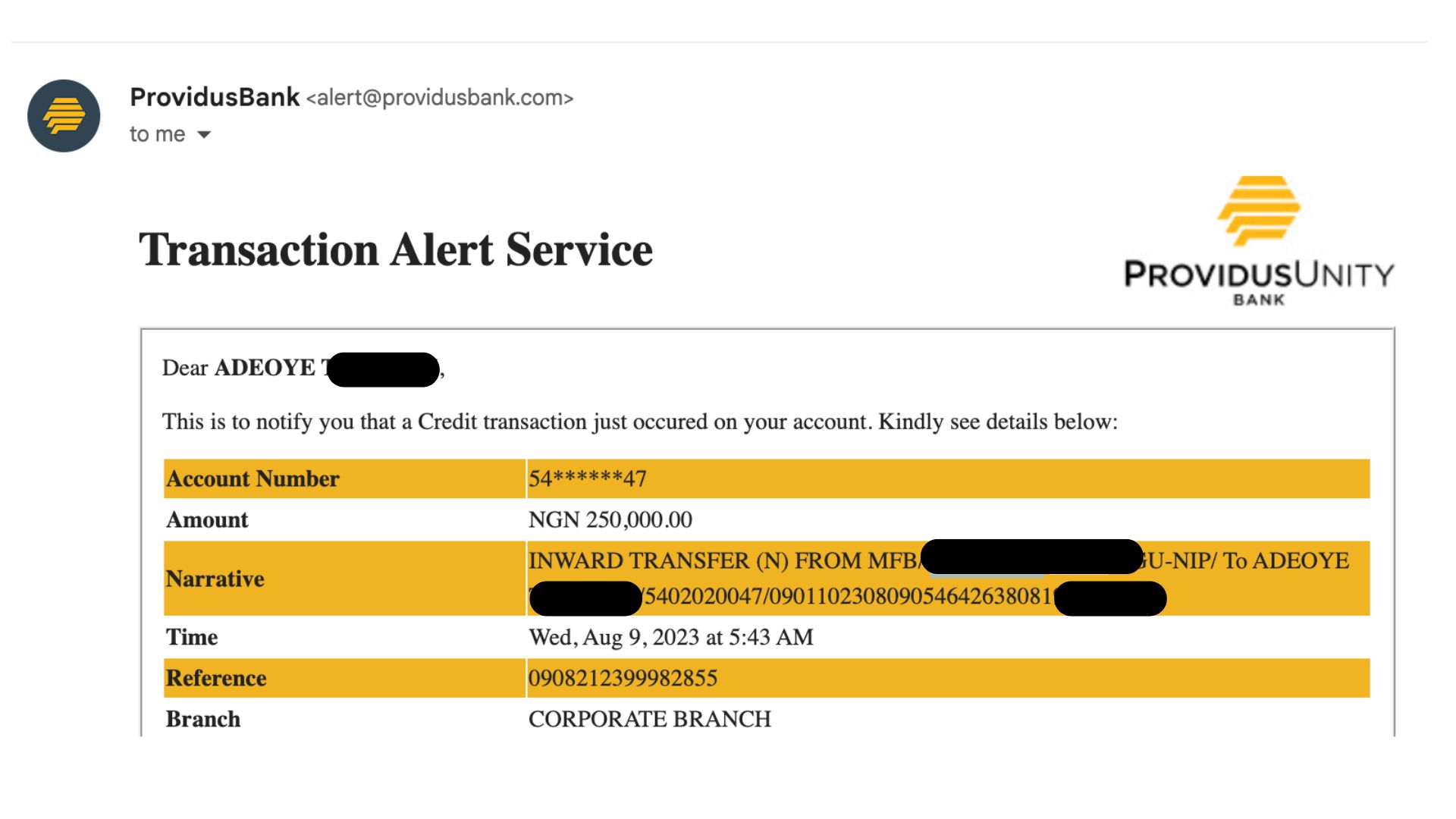 Client order confirmation