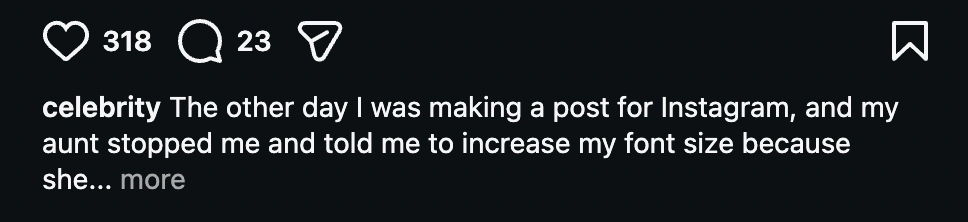 Celebrity post with a very low comment count