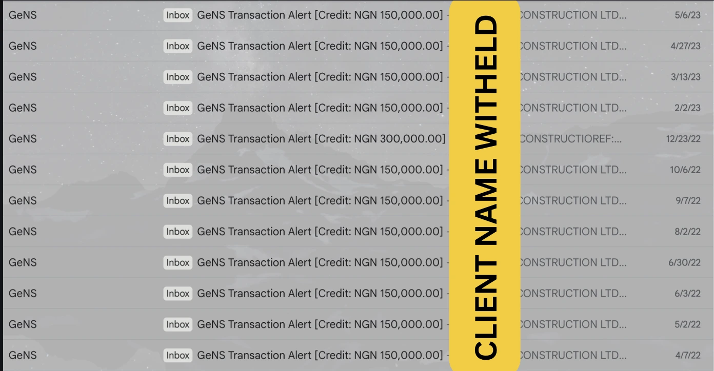 Monthly payment record